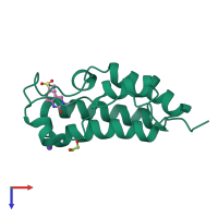 PDB entry 4hbw coloured by chain, top view.