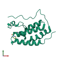 PDB entry 4hbx coloured by chain, front view.