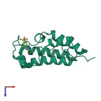 PDB entry 4hbx coloured by chain, top view.