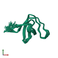PDB entry 4hck coloured by chain, ensemble of 25 models, front view.