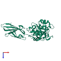 PDB entry 4hd5 coloured by chain, top view.