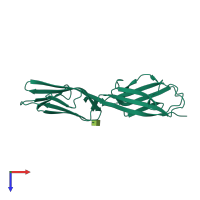PDB entry 4hd9 coloured by chain, top view.