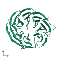PDB entry 4hdj coloured by chain, front view.
