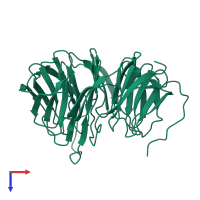 PDB entry 4hdj coloured by chain, top view.