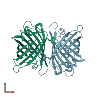 PDB entry 4he4 coloured by chain, front view.