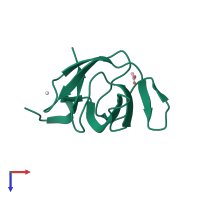 PDB entry 4he6 coloured by chain, top view.