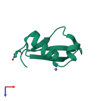 PDB entry 4he7 coloured by chain, top view.