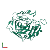 PDB entry 4hew coloured by chain, front view.