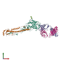 PDB entry 4hfu coloured by chain, front view.