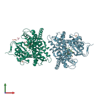 PDB entry 4hgh coloured by chain, front view.