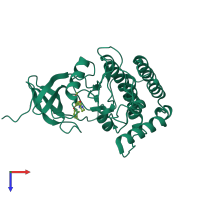 PDB entry 4hgs coloured by chain, top view.