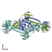 PDB entry 4hh2 coloured by chain, front view.
