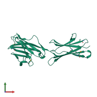 PDB entry 4hh8 coloured by chain, front view.