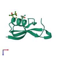 PDB entry 4hhf coloured by chain, top view.