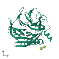 PDB entry 4hhq coloured by chain, front view.