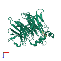 PDB entry 4hhq coloured by chain, top view.
