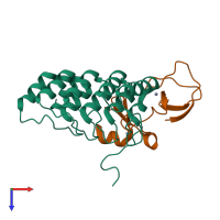 PDB entry 4hi8 coloured by chain, top view.