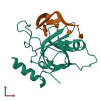 PDB entry 4hid coloured by chain, front view.
