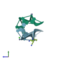 PDB entry 4hif coloured by chain, side view.