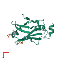 PDB entry 4hiu coloured by chain, top view.