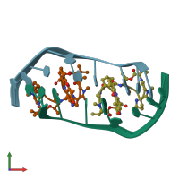 PDB entry 4hiv coloured by chain, front view.