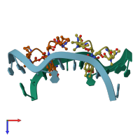 PDB entry 4hiv coloured by chain, top view.