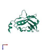 PDB entry 4hiw coloured by chain, top view.