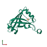 PDB entry 4hiy coloured by chain, front view.