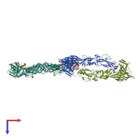 PDB entry 4hj1 coloured by chain, top view.