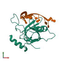 PDB entry 4hja coloured by chain, front view.
