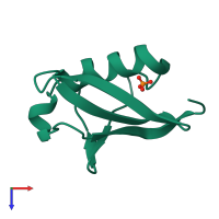 PDB entry 4hjk coloured by chain, top view.