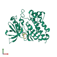 PDB entry 4hjo coloured by chain, front view.