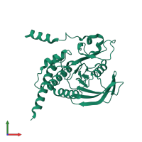 PDB entry 4hjp coloured by chain, front view.