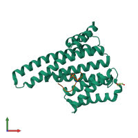 PDB entry 4hkc coloured by chain, front view.