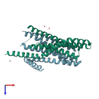 PDB entry 4hkr coloured by chain, top view.