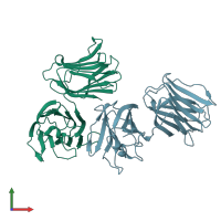 PDB entry 4hl0 coloured by chain, front view.