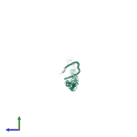PDB entry 4hl8 coloured by chain, side view.