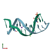 PDB entry 4hli coloured by chain, front view.