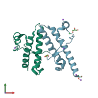 PDB entry 4hls coloured by chain, front view.