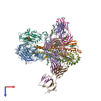 PDB entry 4hlz coloured by chain, top view.