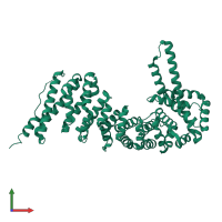 PDB entry 4hm9 coloured by chain, front view.