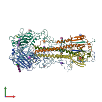 PDB entry 4hmg coloured by chain, front view.