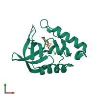 PDB entry 4hmj coloured by chain, front view.