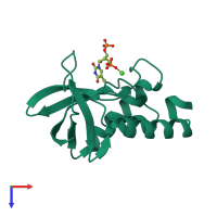 PDB entry 4hmj coloured by chain, top view.