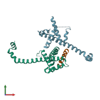 PDB entry 4hnj coloured by chain, front view.