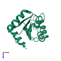 PDB entry 4hns coloured by chain, top view.