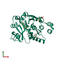 PDB entry 4ho2 coloured by chain, front view.