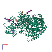 PDB entry 4hom coloured by chain, top view.