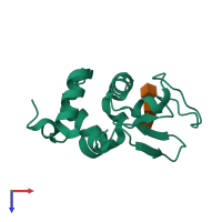 PDB entry 4hp0 coloured by chain, top view.