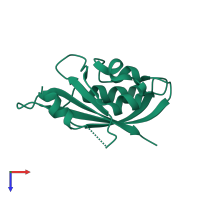 PDB entry 4hp9 coloured by chain, top view.